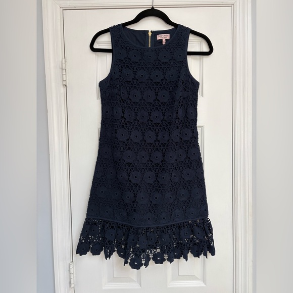 Juicy Couture Dresses & Skirts - Juicy‎ Couture Dress  Navy Blue Ruffle Hem Floral Eyelet